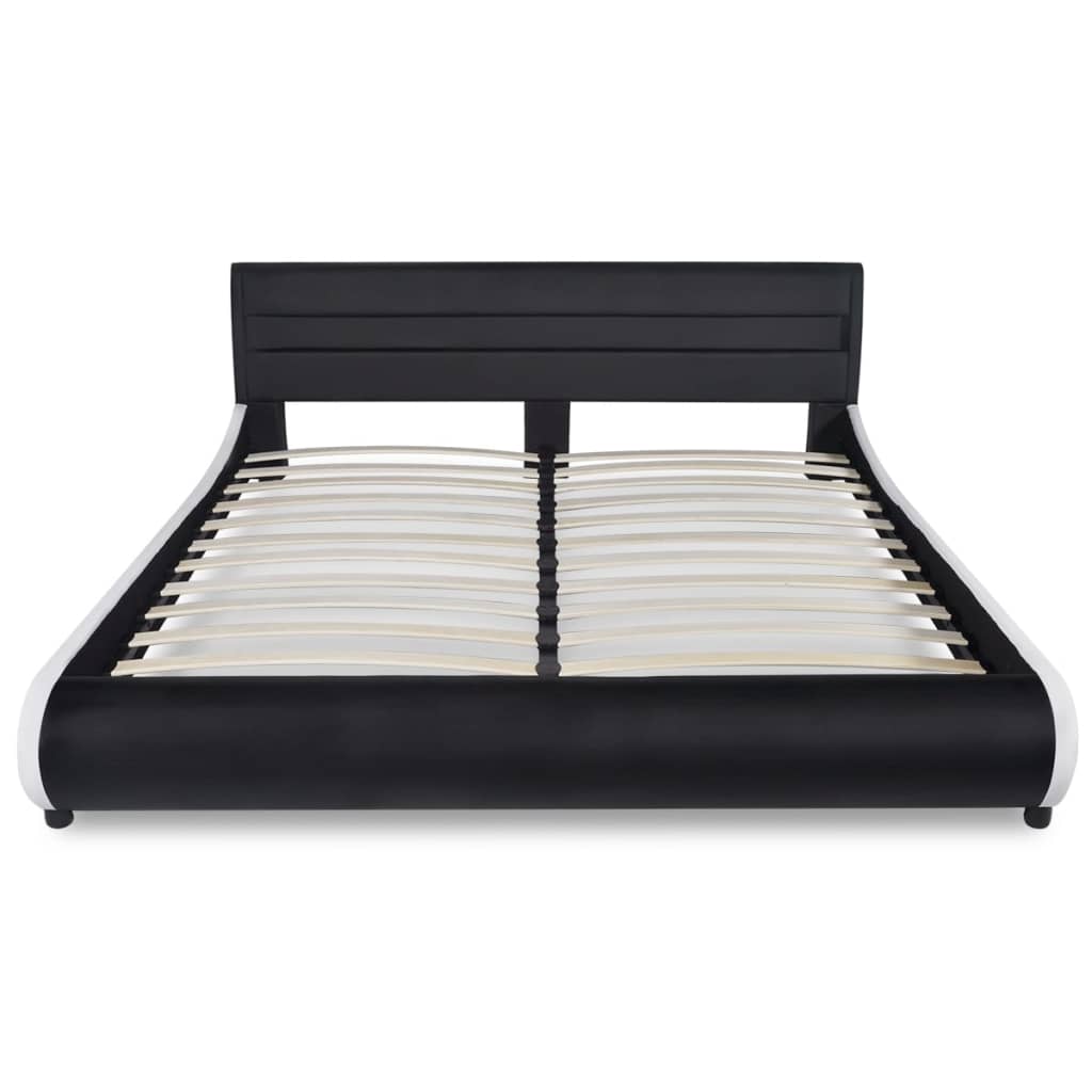 

vidaXL Bed met matras LED kunstleer zwart 180x200 cm