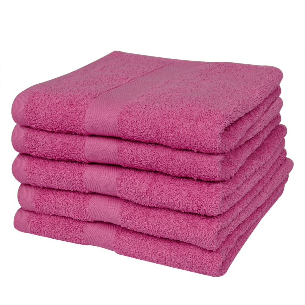 

vidaXL Douchehanddoekenset 500 gsm 70x140 cm katoen roze 5-delig