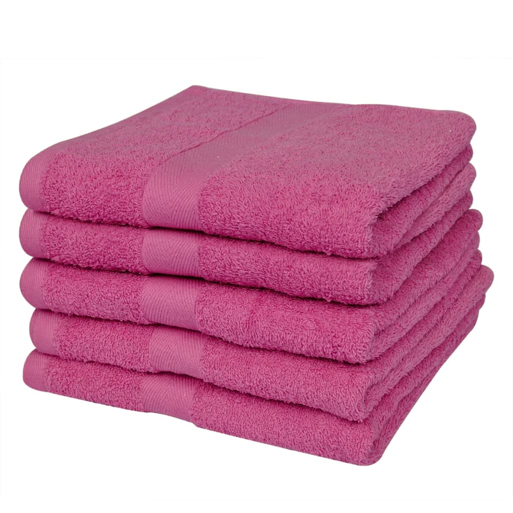 

vidaXL Badhanddoekenset 500 gsm 100x150 cm katoen roze 5-delig