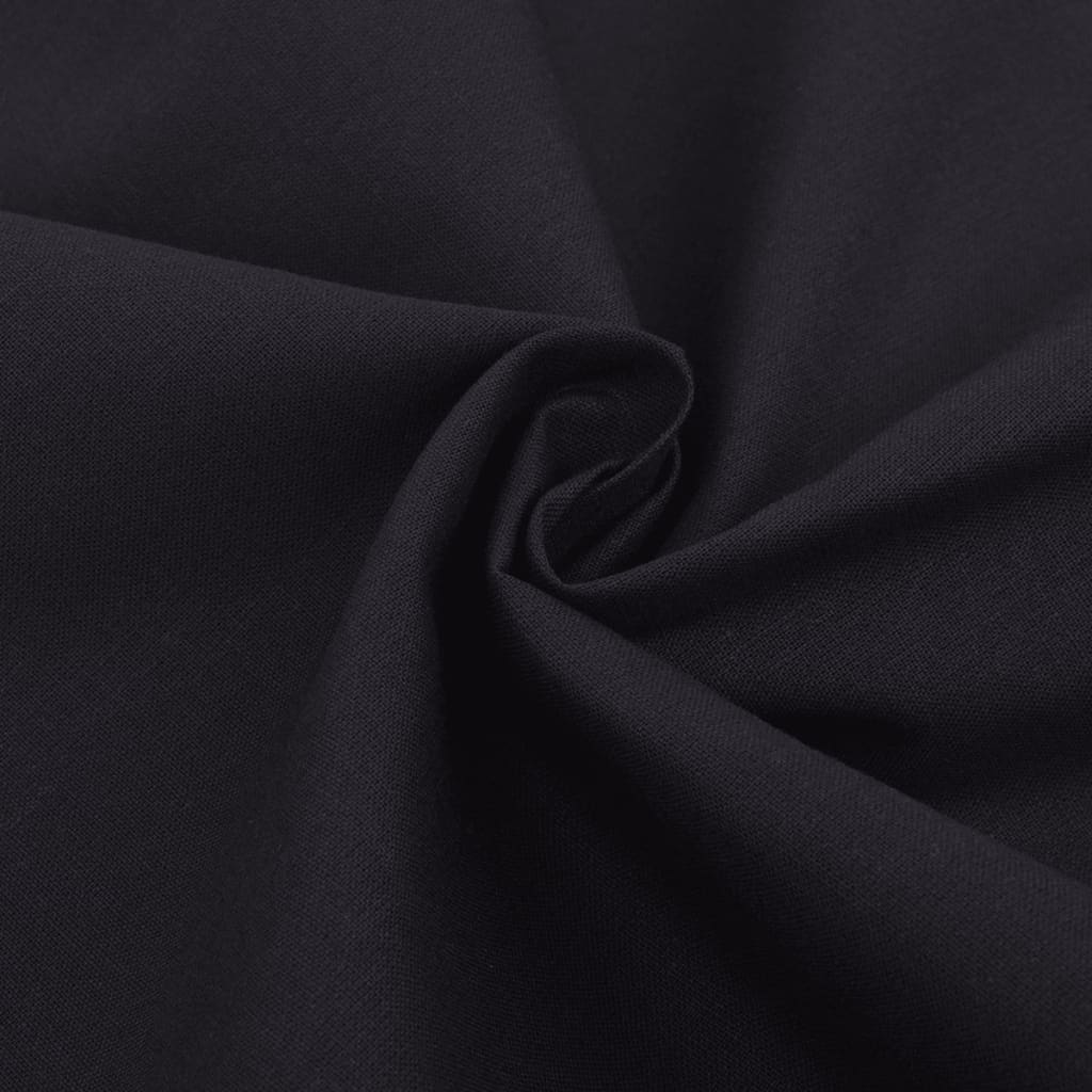 vidaXL Комплект спално бельо, памук, черно, 155x200/80x80 cм