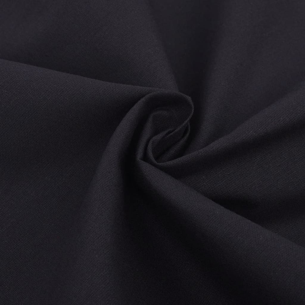 vidaXL Duvet Cover Set Cotton Black 155x200/60x70 cm