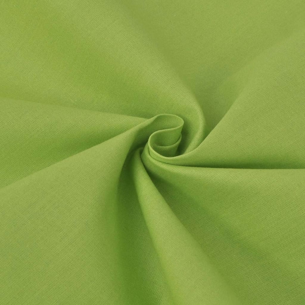 vidaXL Комплект спално бельо, памук, зелено, 135x200/80x80 см