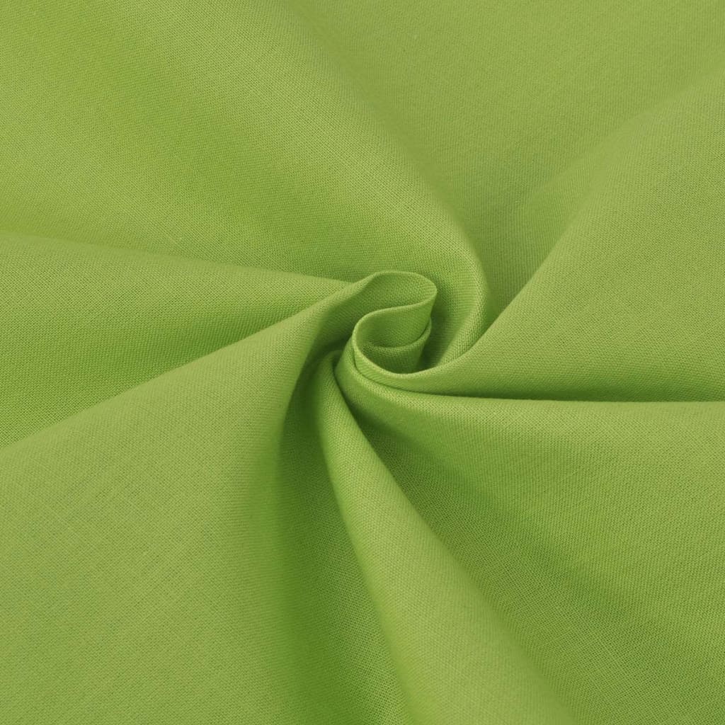 vidaXL tekikotikomplekt, puuvill, roheline 200 x 200 / 80 x 80 cm
