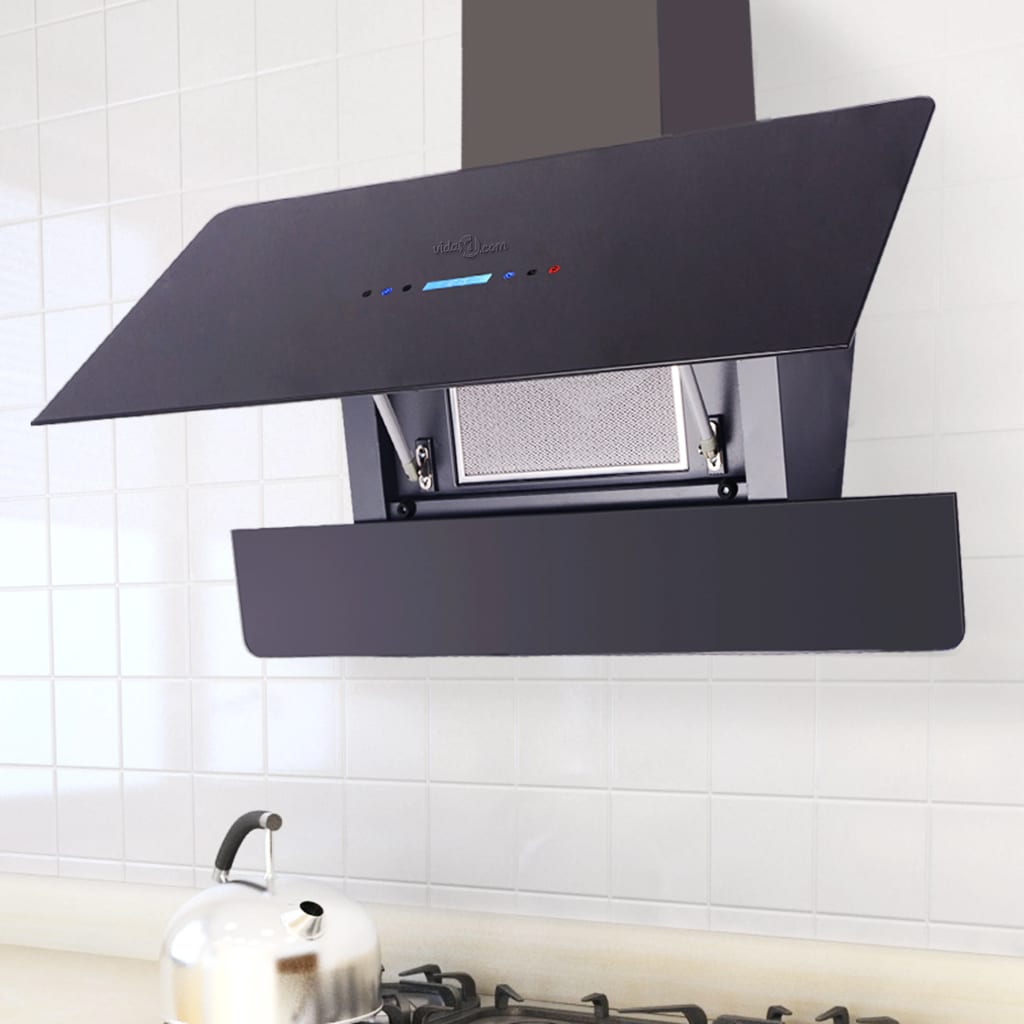 Cappa aspirante schermo Touch Control luce LED cucina nera/bianca 900 mm  vidaXL