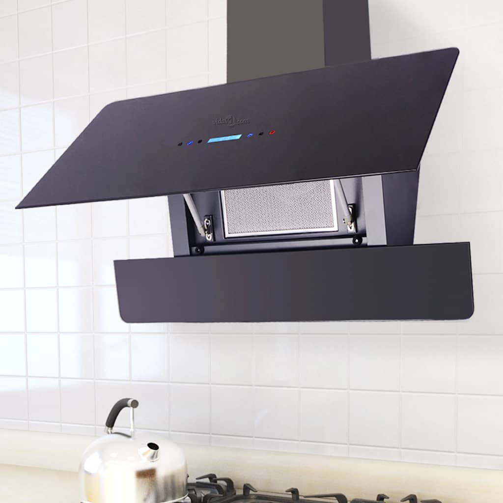 vidaXL Dunstabzugshaube mit Touch-Display Schwarz 900 mm