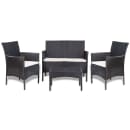 vidaXL Vrtni Sofa Set 7 Kom Crni Poli Ratan 