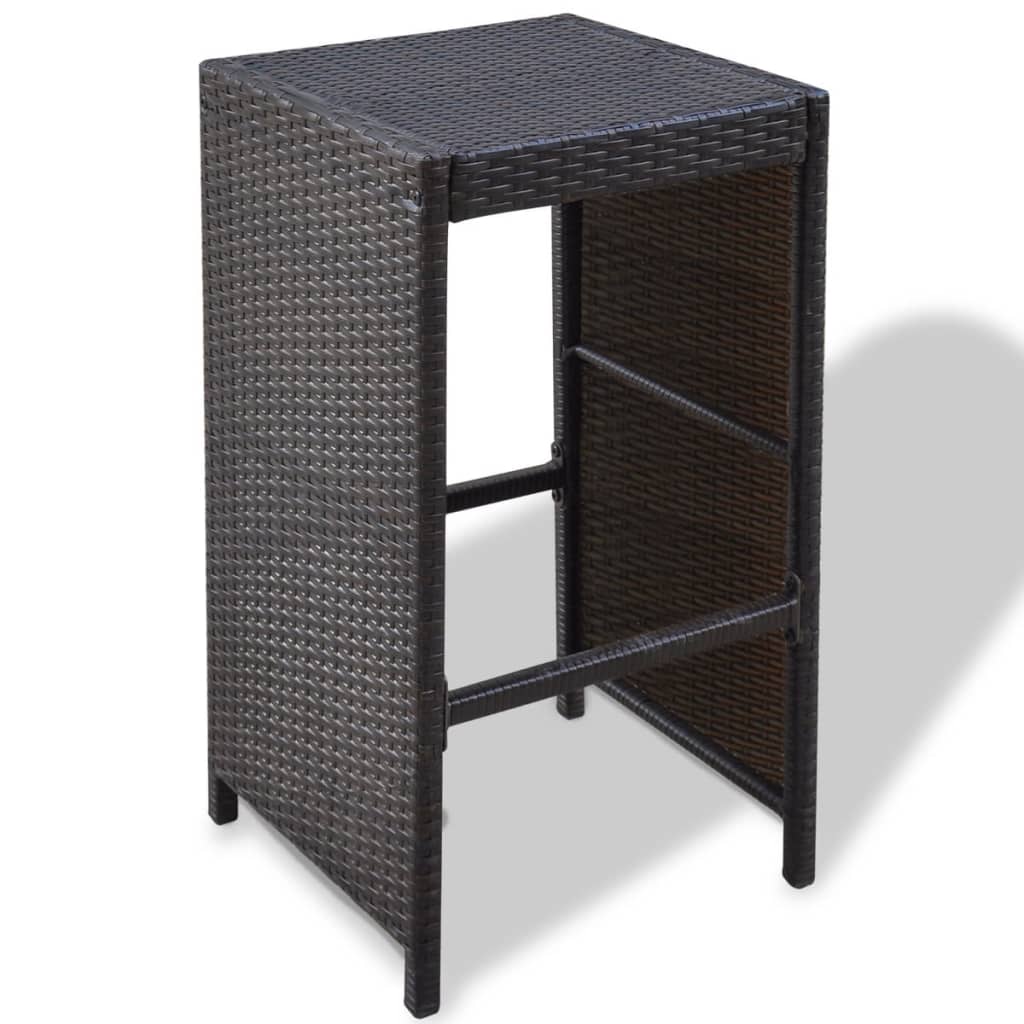 Meuble De Bar De Jardin 7 Pcs Et Coussins Résine Tressée Marron VidaXL 18 width=274