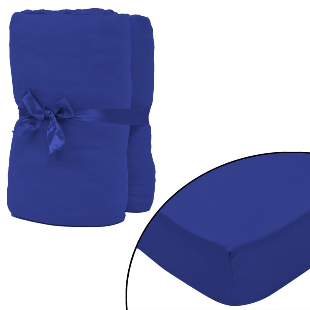Kuminauhalakana 2 kpl Puuvilla 120×200-130×200 cm Sininen