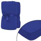 vidaXL Lençol ajustável 2 pcs algodão 160 gm 140x200-160x200 cm azul