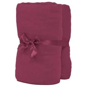 vidaXL 2 stk Laken Bomullsjersey 160 gsm 120x200-130x200 cm Burgunder
