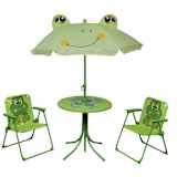 vidaXL Kids' Garden Bistro Set with Parasol Green