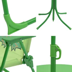 3dílný dětský zahradní bistro set se slunečníkem zelený - obrázek 12