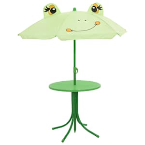 3dílný dětský zahradní bistro set se slunečníkem zelený - obrázek 5