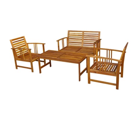 Vidaxl Set Tavolo E Sedie Da Giardino 4 Pz In Legno Massello Di Acacia