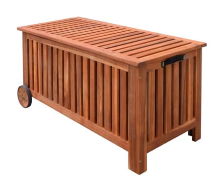 vidaXL Aufbewahrungsbox Gartentruhe Gartenbox Kissenbox + Räder Holz