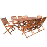 vidaXL Outdoor Dining Set 9 Pieces Acacia Wood 180 cm