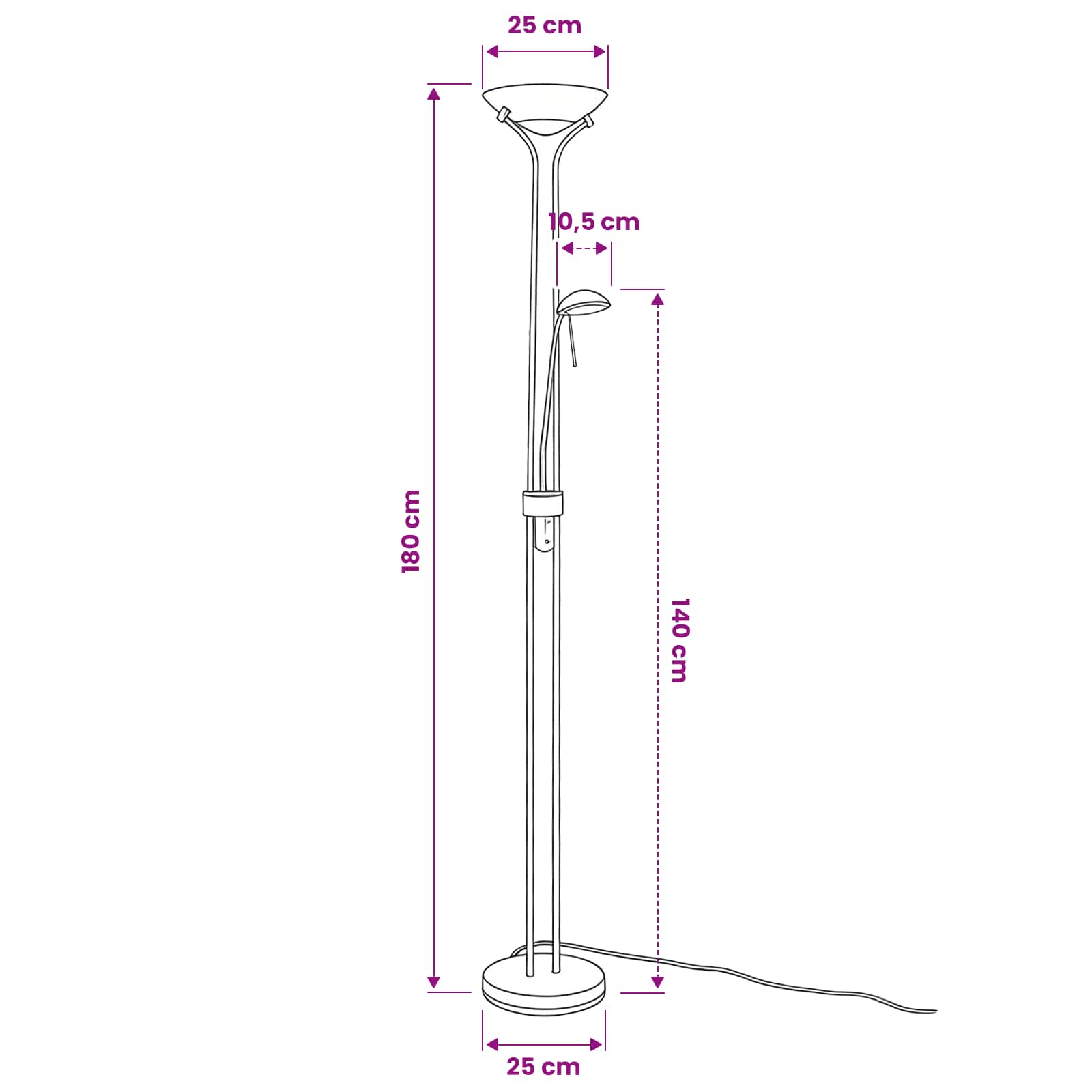 Vloerlamp LED dimbaar 23 W - Afbeelding 6