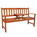 vidaXL Garden Bench with Pop-up Table Acacia Wood