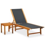 vidaXL Sonnenliege mit Tisch Akazienholz