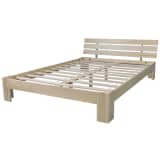 vidaXL Cama de madera de pino maciza natural 140x200 cm