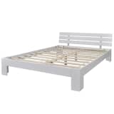 vidaXL Seng 140 x 200 cm massiv furu hvit
