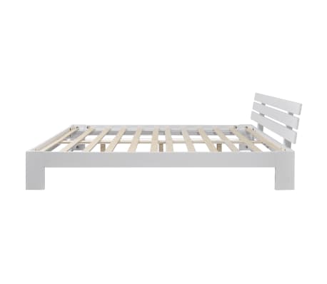 vidaXL Cadru de pat, alb, 140 x 200 cm, lemn de pin masiv