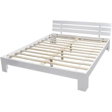 vidaXL Estrutura de cama 160 x 200 cm pinho maciço branco[2/7]