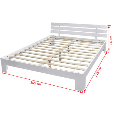 vidaXL Estrutura de cama 160 x 200 cm pinho maciço branco[7/7]