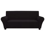 vidaXL housse de canapé en polyester jersey extensible noir