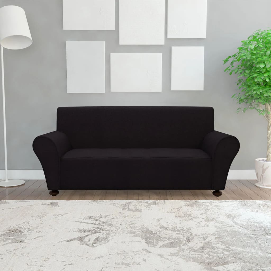 Petrashop 131081  Stretch Couch Slipcover Black Polyester Jersey
