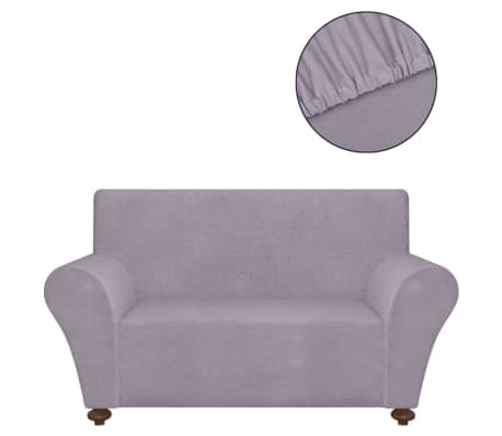 131086 vidaXL Stretch Couch Slipcover Grey Polyester Jersey