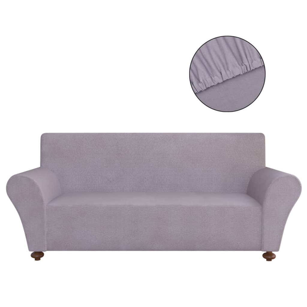 131087 vidaXL Stretch Couch Slipcover Grey Polyester Jersey
