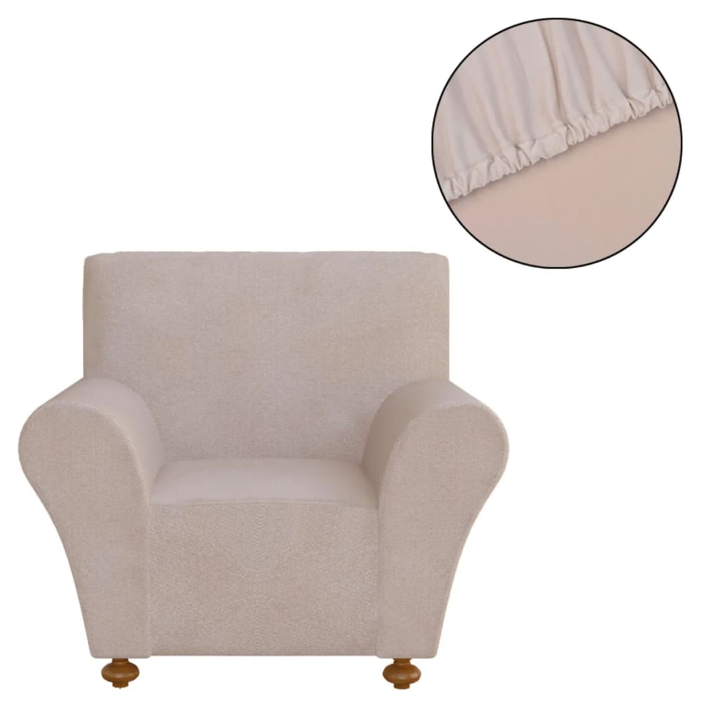 

vidaXL 131088 Stretch Couch Slipcover Beige Polyester Jersey