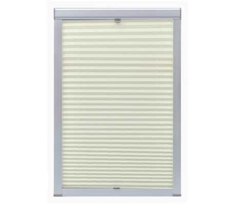 vidaXL Plisuotos žaliuzės, kremo spalvos, 104