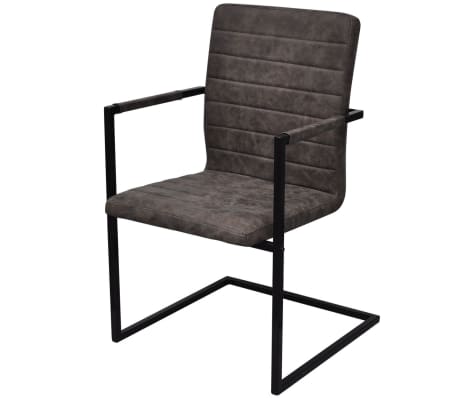 vidaXL Jedálenské stoličky, perová kostra 6 ks, hnedé, umelá koža