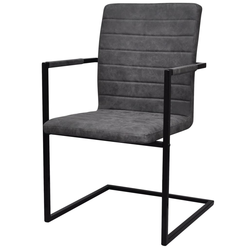 

vidaXL Eetkamerstoelen 6 st kunstleer grijs