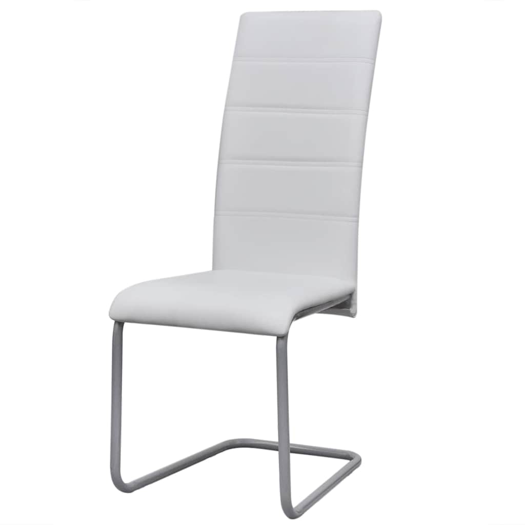 vidaXL - Eetkamerstoelen - 6 - st - kunstleer - wit