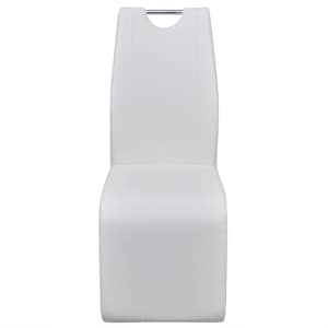 vidaXL Valgomojo kėdės, 4vnt., baltos spalvos, dirbtinė oda