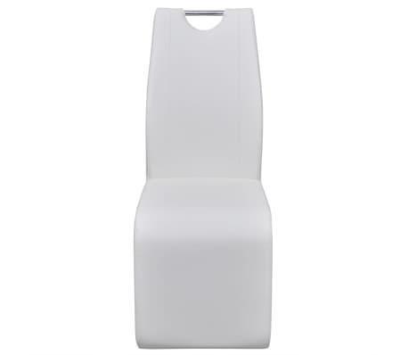 vidaXL Valgomojo kėdės, 6vnt., baltos, dirbtinė oda