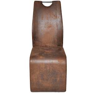 vidaXL Valgomojo kėdės, 4vnt., rudos spalvos, dirbtinė oda