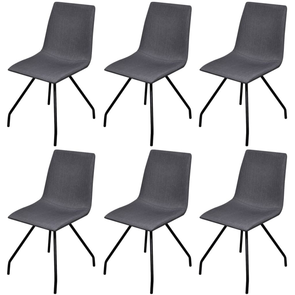 Esszimmerstühle 6 Stk. Dunkelgrau Stoff kaufen