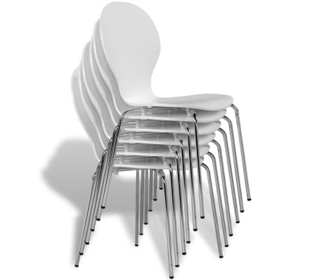 vidaXL Ruokapöydän tuolit 6 kpl valkoinen muovi
