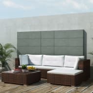 vidaXL Loungeset poly rattan bruin