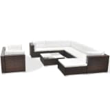 vidaXL Garden Sofa Set 32 Pieces Poly Rattan Brown