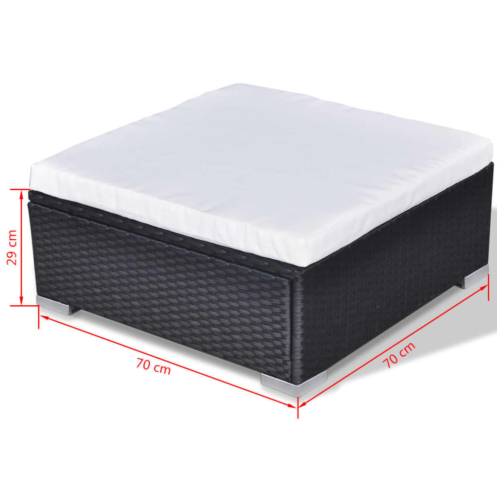 Vrtna sedežna garnitura z blazinami 10-delna poli ratan črna - slika 13