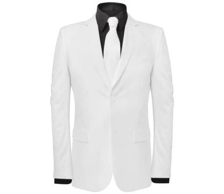 vidaXL Traje de Hombre 2 Piezas con Corbata Color Blanco Talla 46