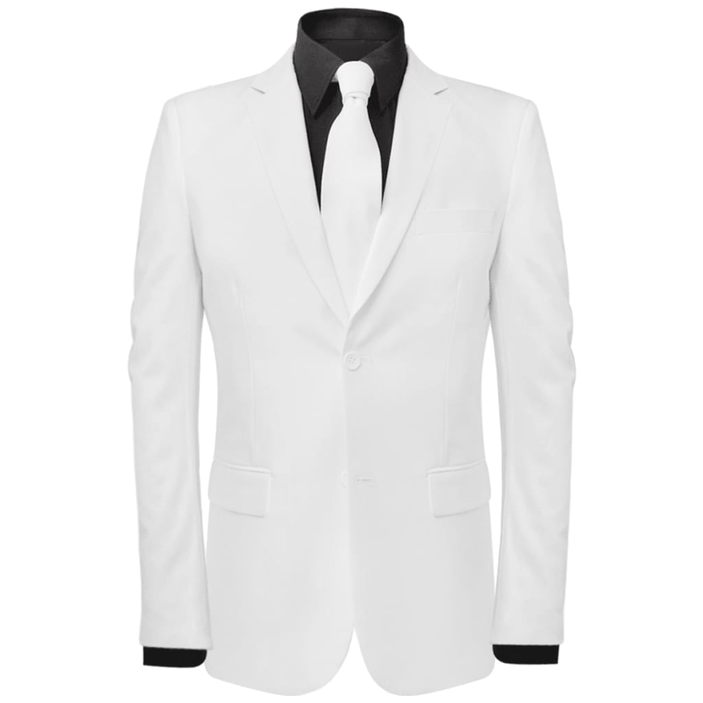 vidaXL Men's Two Piece Suit with Tie White Size 56
