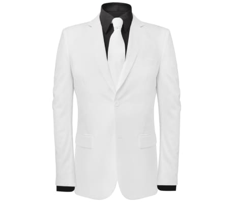 vidaXL Costume deux pièces avec cravate pour hommes Blanc Taille 56