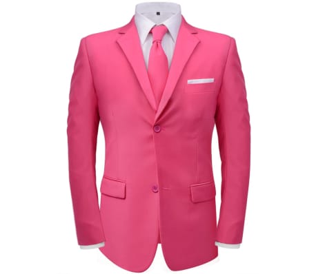 vidaXL Tweedelig pak met stropdas roze mannen maat 52