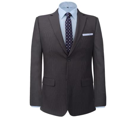 vidaXL Men's Two Piece Business Suit Grey Striped Size 54